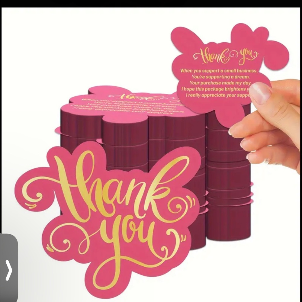 60pcs Pink Thank You Cards for Small Businesses - Double-Sided,